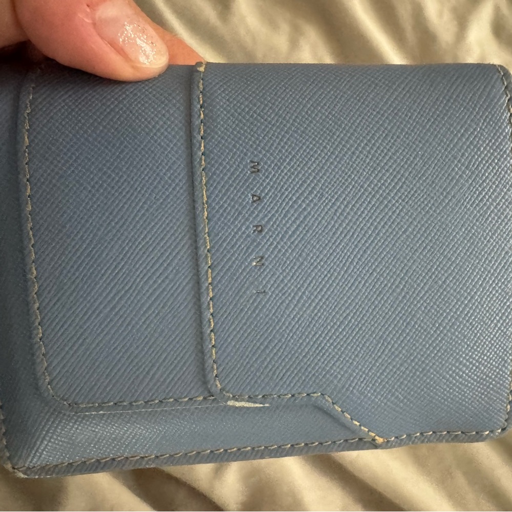 Marni Slate Blue Textured Wallet